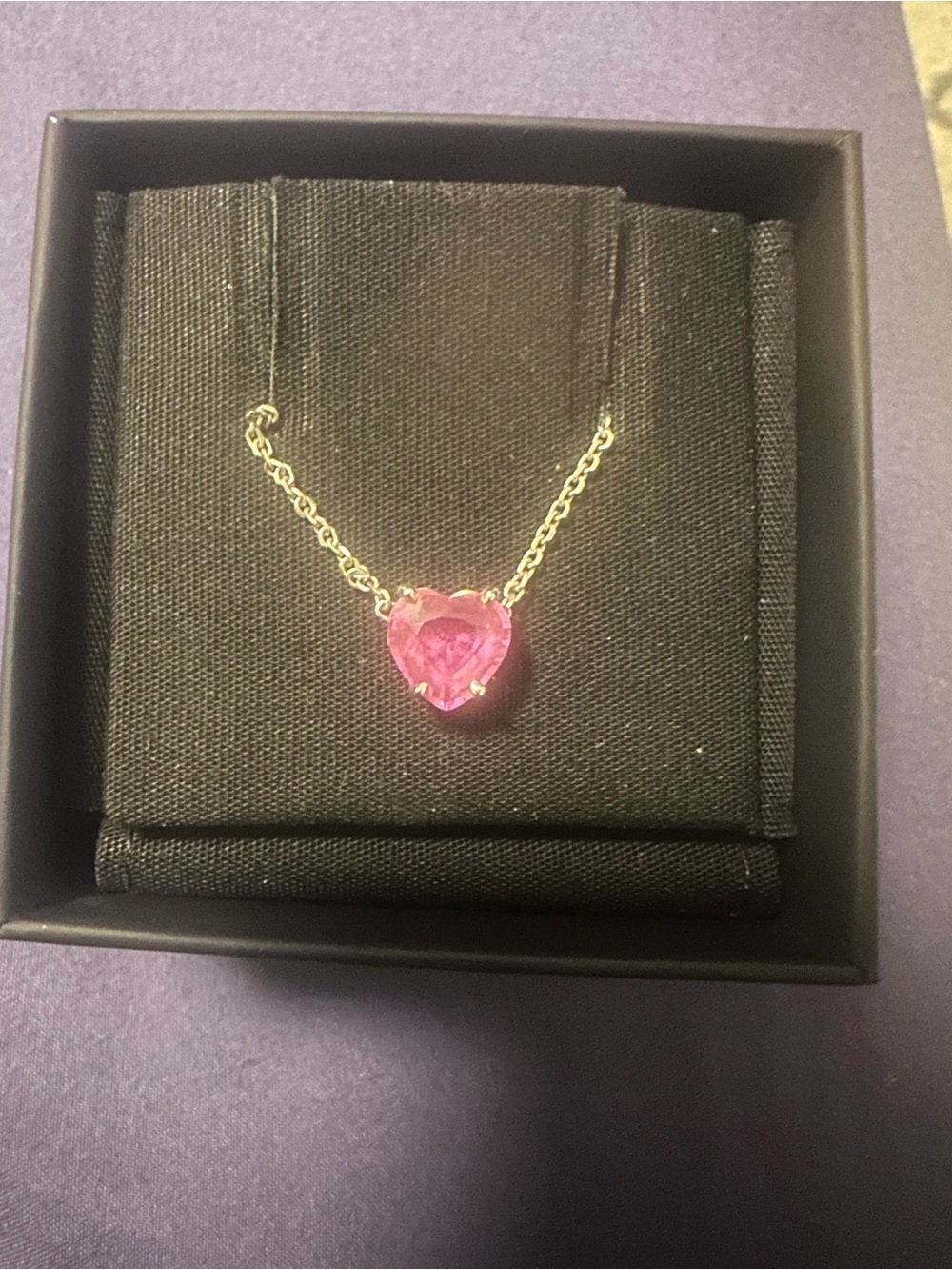 2.48ct Natural Pink Sapphire Heart Pendant Necklace 14K White Gold